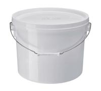 White Plastic Storage Container Bucket With Resealable Lid For Food Storage, Animal Feeds, Fermenting, Liquid, Chemicals etc - Multi-use Food Grade Plastic Pails Tubs With Metal Handle (3, 15L)