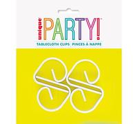 Unique Tablecloth Clips 5005 – Durable Secure Hold for Outdoor Events – Pack of 4, White Plastic