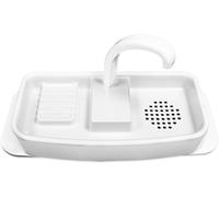 White Plastic Toilet Sink Cover - 15.25” - 20” Surface Mount Utility Tank Cover w/Built-in Faucet & Sink for Handwashing & Flushing - Apartment Space & Water Conservation