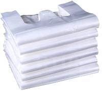 White Plastic Vest Carrier Bags Large Heavy Duty Vest Carrier Bags Eco Friendly Recycled Strong White Plastic Bags Gift Bags Lunch Bags Shopping Bags Takeaway Bags 11x17x21" HTUK (Pack Of 2000)