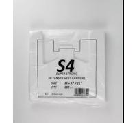 White Plastic Vest Carrier Bags, Medium, 11 x 17 x 21", Pack of 100, 29 mu