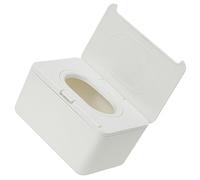 White Plastic Wipes Dispenser Refillable Travel Wipe Holder Box | Lightweight Portable Build, Easy to Clean and Reusable, Can be Put in Stroller, Travel Use