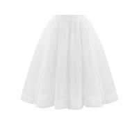 White Pleated Skirts for Women - Midi, A Line, Tutu, Elasticated Waist, Mesh, Layered, Swing, Petticoat, Vintage, Prom, Party, Ballet, Tulle Skirt