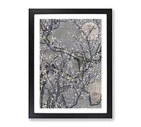 White Plum Blossom & Moon By Ito Jakuchu Asian Japanese Framed Print | A2 Black Framed Wall Art | Ready to Hang | Asian Space Picture | Living Room Bedroom Lounge Office