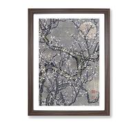 White Plum Blossom & Moon By Ito Jakuchu Asian Japanese Framed Print | A2 Walnut Framed Wall Art | Ready to Hang | Asian Space Picture | Living Room Bedroom Lounge Office