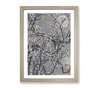 White Plum Blossom & Moon By Ito Jakuchu Asian Japanese Framed Print | A3 Oak Framed Wall Art | Ready to Hang | Asian Space Picture | Living Room Bedroom Lounge Office