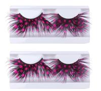 White Plume Costume False Eyelashes 2 Pairs Handmade