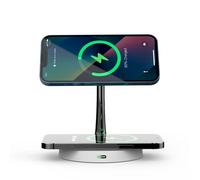 (White, Plus EU Plug) 30W Magnetic Wireless Charger with USB Cable for iPhone 12/13/14 Pro Max, AirPods Pro, Apple Watch 8/SE/Ultra