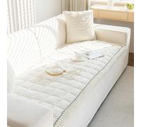 White Plush Pet Couch Cover 60X210Cm - Ultra Soft Non-Slip Sofa Protector For Dogs & Cats