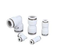 White Pneumatic Fittings Air Pipe Couplings 4-16mm Plastic Hose Quick Connector 10/20/50/100pcs PU PV(20pcs,PU-8mm)