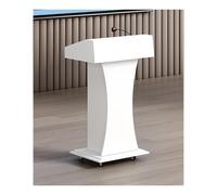 White Podium for Presentats le Wooden Podio Conference Pulpit VersatileStand for Office School Church Easy to Set Up Ideal for Any Event