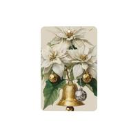White Poinsettia Flowers Christmas Bell Car Air Fresheners 4 Pcs Hanging Scented Cards Fragrance Scented Cards For Car Aromatherapy Tablets