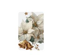 White Poinsettia Flowers Golden Bells Car Air Fresheners 4 Pcs Hanging Scented Cards Fragrance Scented Cards For Car Aromatherapy Tablets