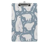 White Polar Bear Clipboard Standard A4 Letter Size Clip Boards for School Office Restaurants