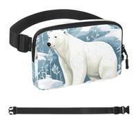 White Polar Bear on the Snow-1560 Unisex Style Fanny Pack: Fashion Waist Packs, Crossbody Bags Sport Slim Fashionable for Jogging Hiking Hiker Woman Man, Multicolor, 1.5x9.0x5.9in/4x23x15cm
