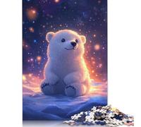 White Polar Bear Paper Jigsaw Puzzle for Adults 1000 Piece Puzzles for Teenagers Creative Jigsaw Puzzles Family Challenging Games Toys 1000pcs (38x26cm)