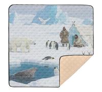 White Polar Bear Soft Padded Baby Girl Play mat for Floor Cozy Breathable Foldable Infant Play Mat for Baby Toddler Infant, 50'' x 50''de actividades para