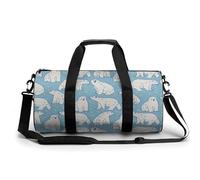 White Polar Bear Sport Duffel Bag Gym Bag Weekend Overnight Bag for Travel Camping Hiking Beach 45x23x23cm