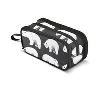 White Polar Bears Pencil Case Boys Girls Pen Bag Pouch School Office Kids | Perfect for Kids Teens Adults Student, Big Large Capacity, Stationery Organizer Supplies, Zipper Compartment, Portable Handle