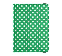 White Polka Dots Black Leather Passport Holder Cover Wallet Large Capacity Money&Card Holder for Men Trip Organizer, White Polka Dots Green, One Size, Fashion