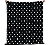 White Polka Dots Blanket 70 x 100 cm Black Flannel Fluffy Fleece Blankets for Kids, Soft Lightweight Warm Throw Blanket for Bed Sofa and Couch A-2930