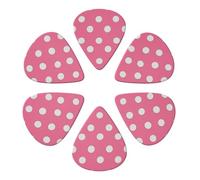 White Polka Dots Printed Guitar Picks -6 Pcs Guitar Picks Plectrum,Guitar Accessories,Electric Guitar Pick, Bass & Ukulele 0.96mm