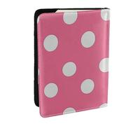 white Polka Dots Printed Passport Holder - 6.5 x 4.5 Inch RFID Blocking Travel Wallet,Stylish Passport Cover,Lightweight Document Organizer for Cards