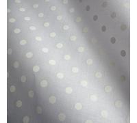 White Polycotton Fabric with Printed 5mm White Spot (Per Metre)