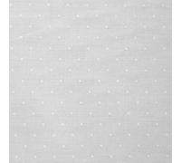 White Polycotton Fabric with White Polka Dots (Per Metre)