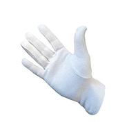 White Polyester Cotton Bleached Fourchette Gloves / Glove Liners - Pack 12 (Ladies)