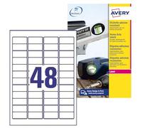 White Polyester Labels Laser Avery 45.7 x 21.2mm 48 L4778-20 (20 Sheets)