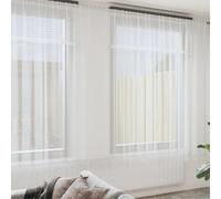 White Polyester Lace Curtain, 280 x 750 cm, Opaque Curtain with Privacy Screen and Blackout, Versatile with Eyelet, Loop, Ruffle Tape for Living Room, Bedroom, Kitchen