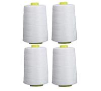 White Polyester Sewing Overlock Quilt Thread 40S/2, Strong Multipurpose General Application Thread, for Clothes Attaching Buttons, Repairs, Sewing Machines and Crafts 4 x 5000 Meters (5468 Yard)