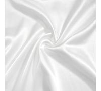 White Polyester Silky Satin Fabric Lining Material Dressmaking plain colour Polyester Satin Plain White