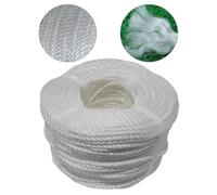 White Polyethylene Rope Coil, 6 mm Diameter × 30 m Length, UV-Treated Heavy-Duty for Sailing, Agriculture & Outdoor Use