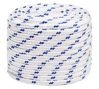 White Polypropylene Boat Rope, 16mm x 25m Braided Nautical Marine Line, Heavy Duty Utility Rope for Sailing, Docking, Kayaking, and Outdoor Use