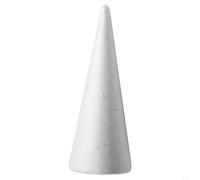 White Polystyrene Foam Cones for Crafts DIY Painting, Triangle Tree Shapes for Christmas Centerpiece Floral Arrangement 20cm(25cmX9.6cm)