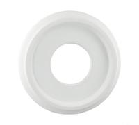 White Polyurethane Ceiling Rose for Lamps and Fans, Decorative Cover Plate, Diameter 25 cm, Inside 10 cm, Moisture Resistant to Beautify Ceiling Lights