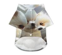 White Pomeranian Hawaii Shirt Print Dog Clothes T-Shirt Beach for Puppy Cat 2XL