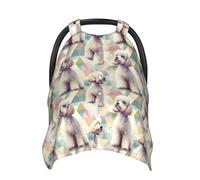 White Poodle Cute Print Baby Car Seat Covers, Breathable Nursing Cover Breastfeeding Cover, Stroller Covers, Multi-use Infant Carseat Canopy, Baby Boys Girls Newborn Essentials