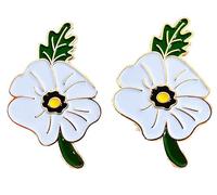 White Poppy Pin Badge Brooch Remembrance Day World War Peace Military Veteran Memorial Pins
