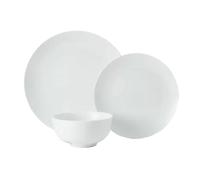 White Porcelain Dinner Set, 18 Piece Set for 6 People | Crockery, Coupe Plates, Bowls