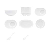 White Porcelain Dinnerware Set Dish Set Tableware Set with Plates Bowls Spoons Service for 4 6 8 10 12 Microwave Safe Dishwasher Safe Plates Bowls Spoons Dinner Plates Kitchen