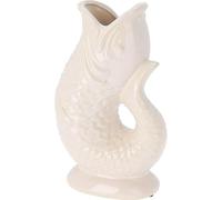 White Porcelain Fish Vase Jug - Modern Design, Stoneware Material, Versatile Usage (26.5cm)