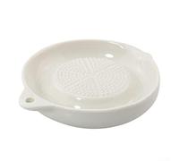 White Porcelain Grater Plate for Garlic, Onion, Fruit & Veg - 10cm Ceramic Grinder with Smooth Surfaces, Dishwasher Safe Kitchen Tool