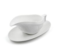 White Porcelain Gravy Sauce Boat Container Plate Tableware