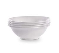 White Serving Bowls - Set of 4 | Serving Dishes | Pasta Bowls | Italian Dinnerware | Porcelain Tableware | For Ramens, Salads, Soups and Noodles | M&W