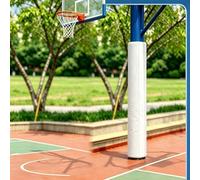 White Post Padding Wrap Around Player Protection 4/5/6/7/8 Ft, Round Pole Safety Pads for Basement Garage, 2" Thick Foam Bumper Pillar Sleeve(H 6ft,Inner Dia 5 1/2 Inch)