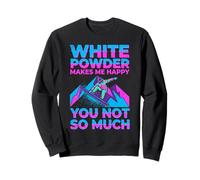 White Powder Makes Me Happy Snowboard Jump Retro Colors Sweatshirt