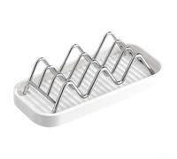 White PP Tray Soap Dish Non-Slip Base | Minimalist footprint, fits standard bars, saves counter space, for ideal small bathrooms, tidy organization